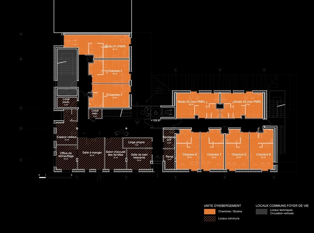 plan étage courant unités de vie
