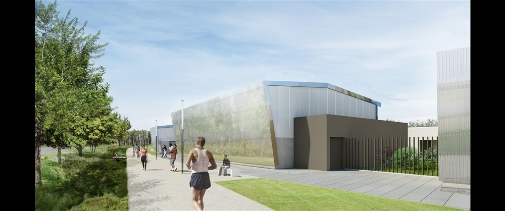 vue depuis la promenade en direct du parc sportif
