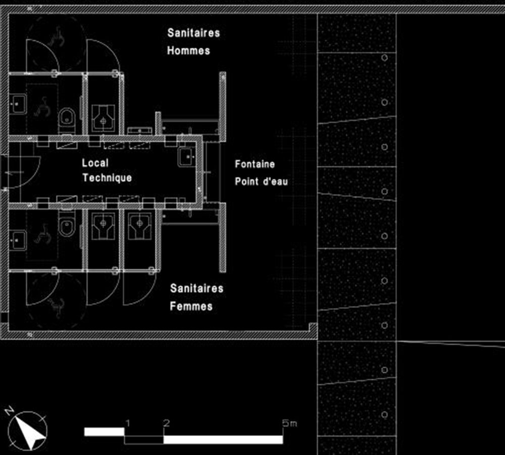 plan du bloc sanitaire
 