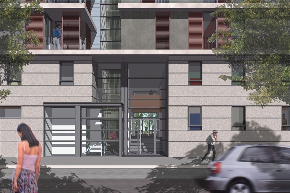 vue du hall d'entrée traversant
