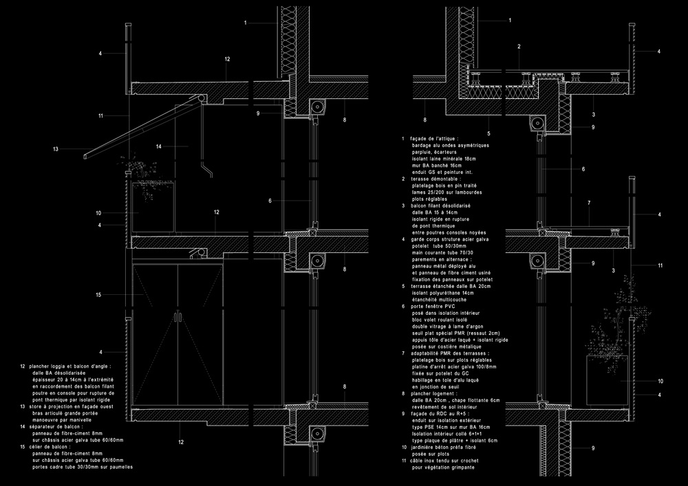 détail constructif des façades
